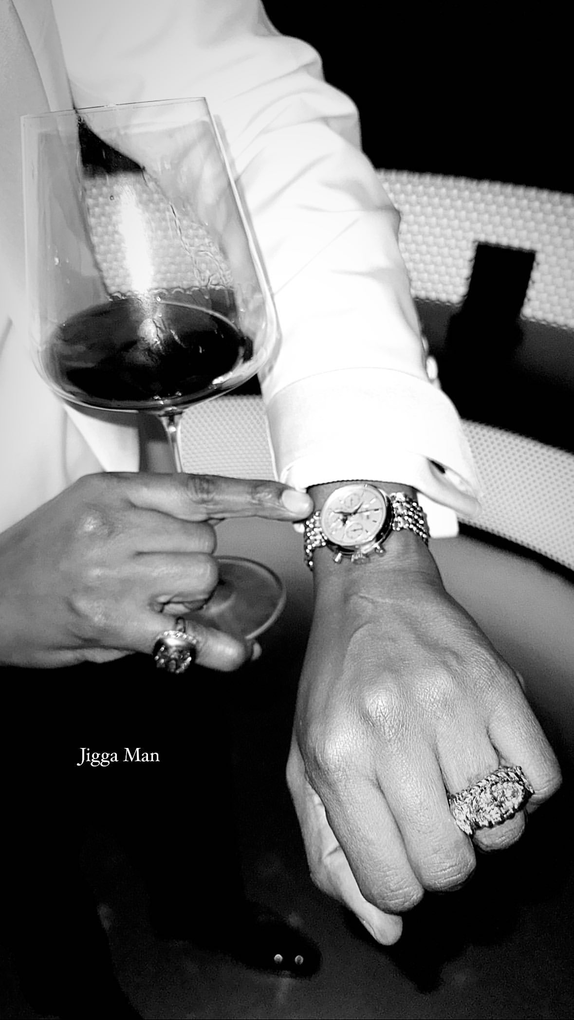 Jay Z wearing a Patek 2499 at Gold Party