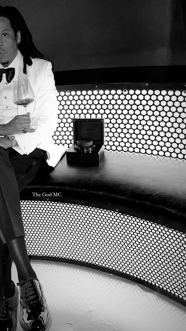 Jay Z wearing a Patek 2499 at Gold Party