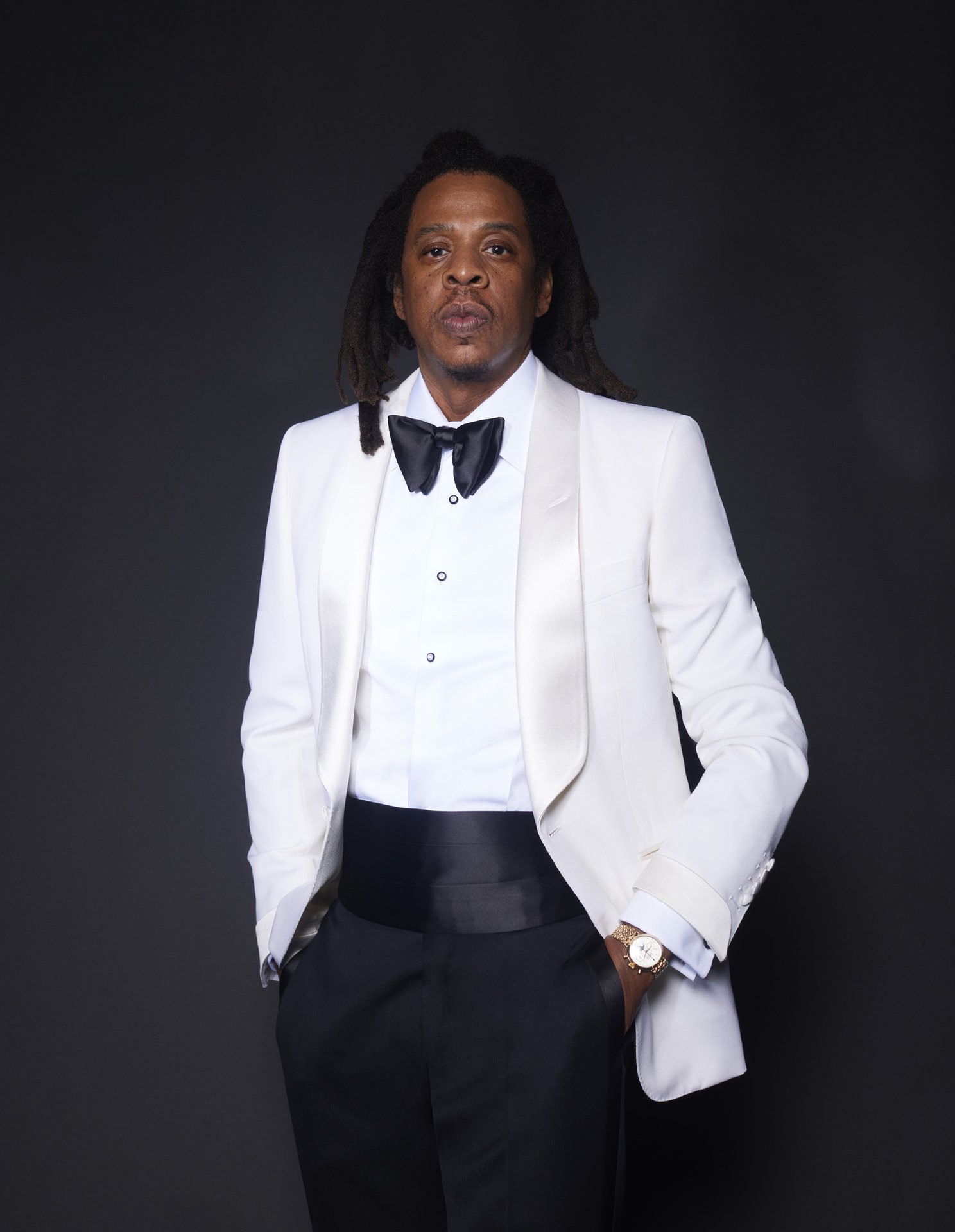 Jay-Z wearing a Patek 2499 at Gold Party