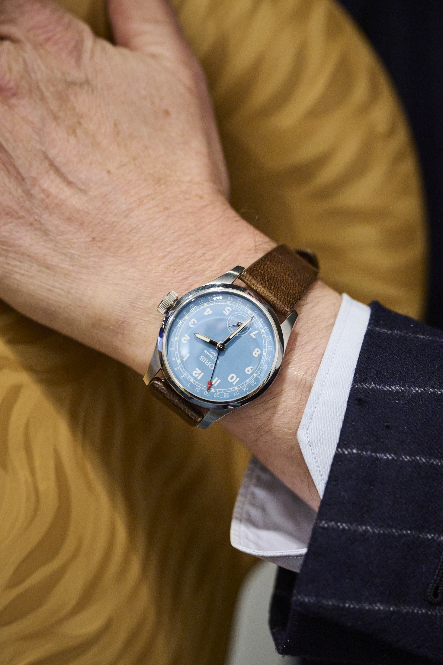 Rolf Studer wearing the Oris Cal. 473