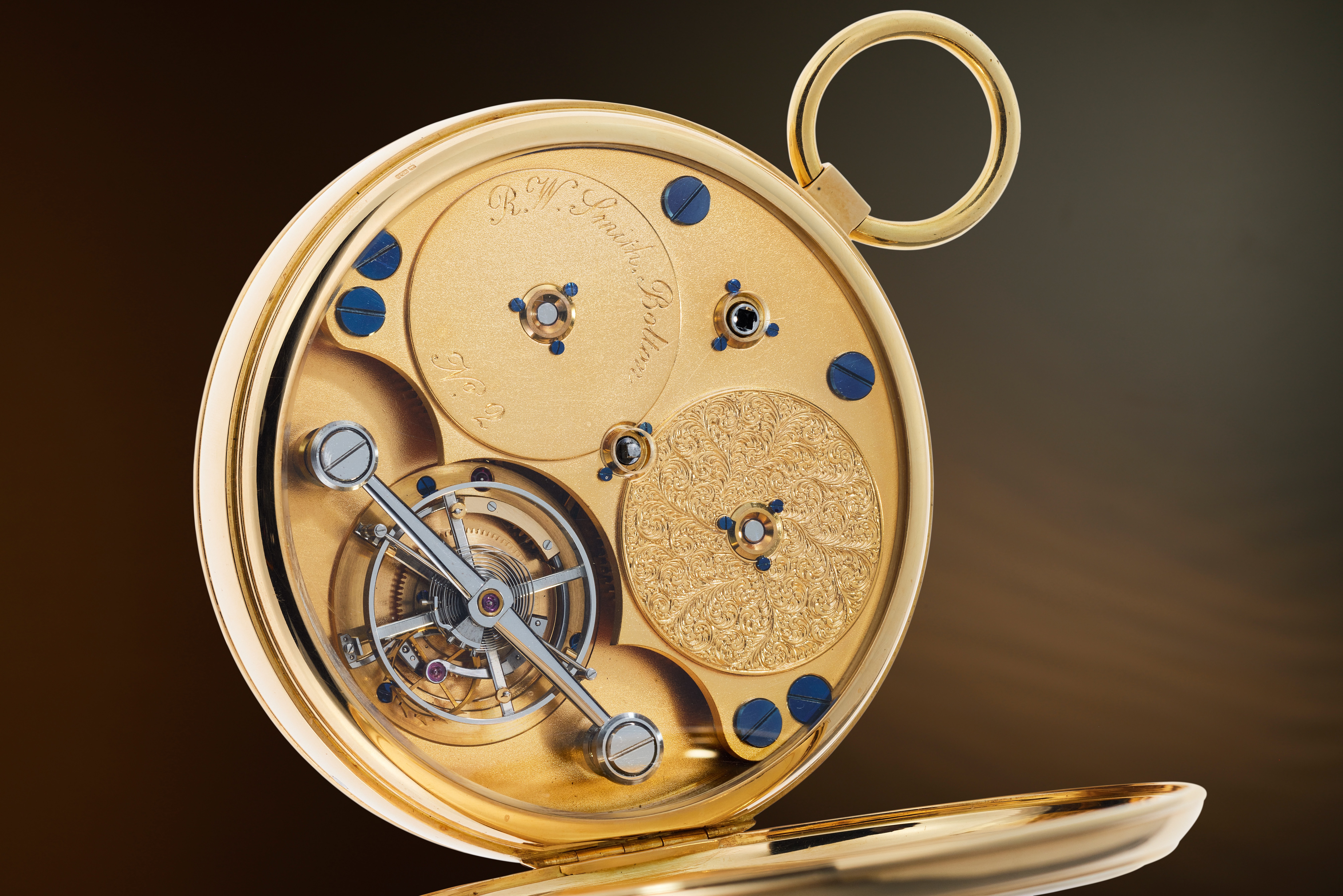 ロジャー・スミス　ポケット ウォッチ No.2の蓋を開けたディテール