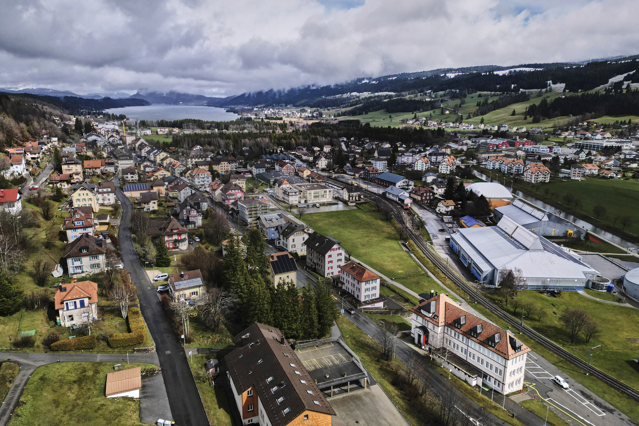 The village of Le Sentier with L'Orient in the background
