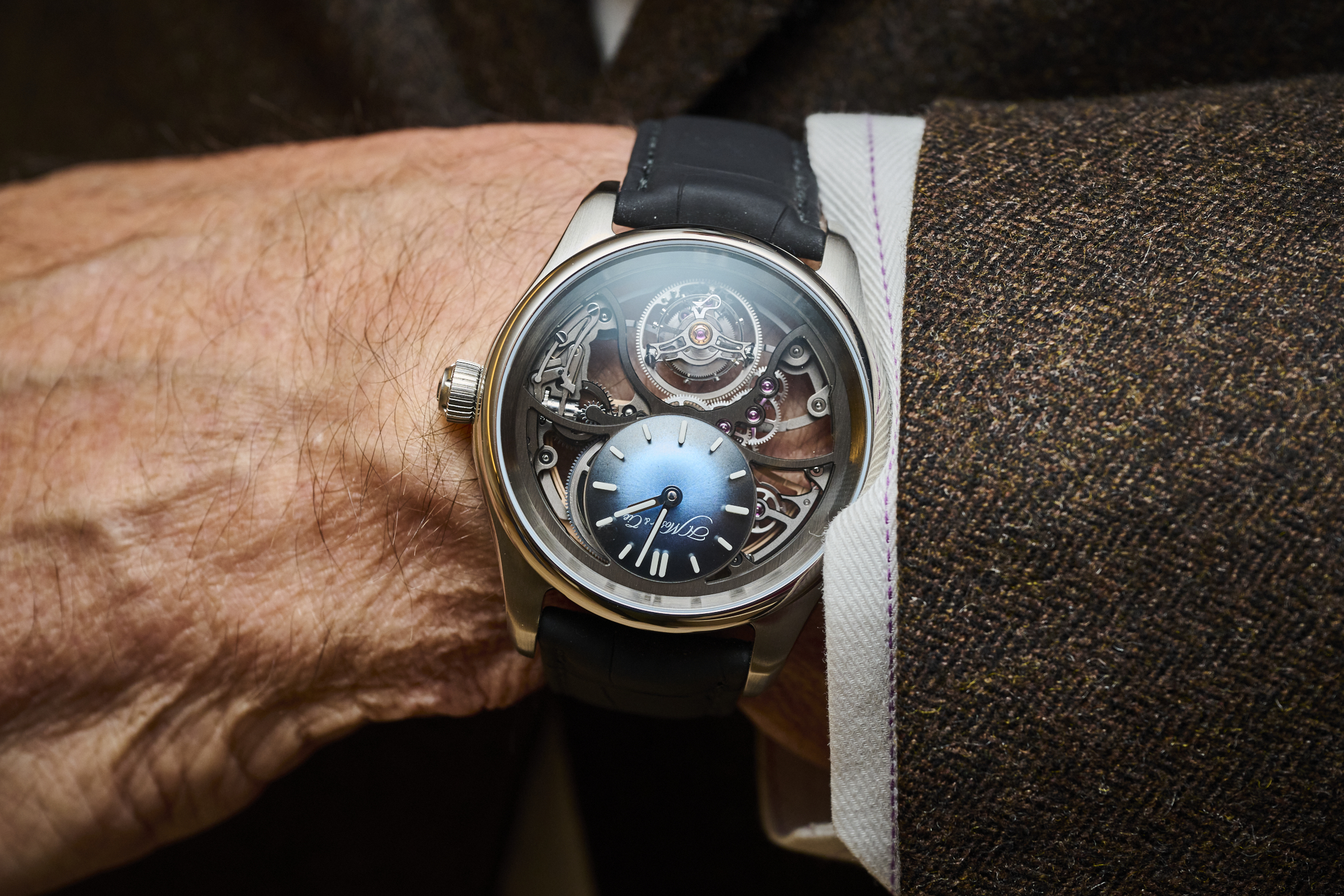 H. Moser watch on the wrist