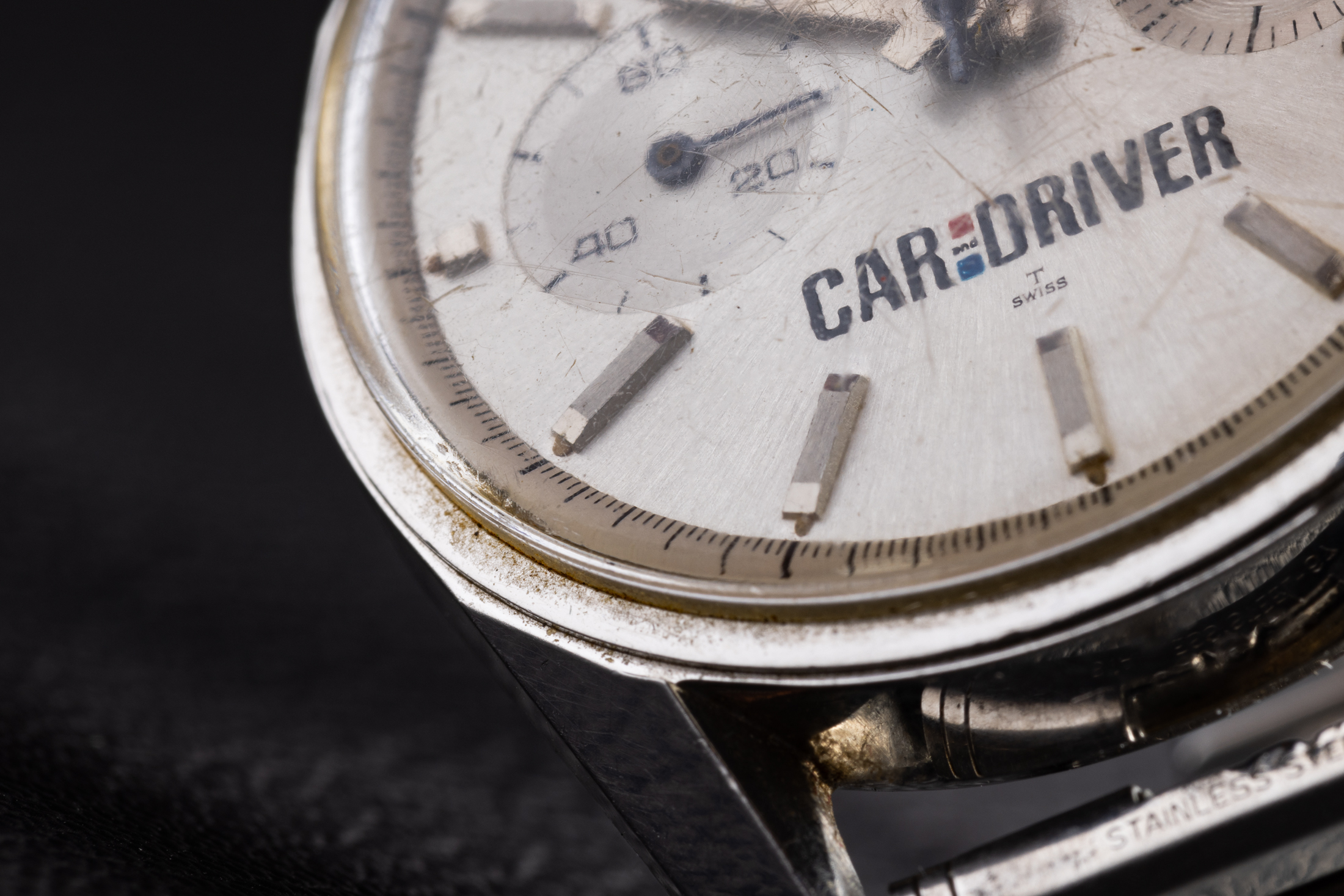 A vintage Heuer Carrera with Car and Driver dial