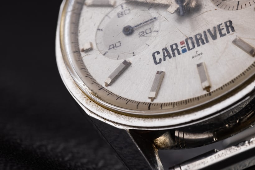 A vintage Heuer Carrera with Car and Driver dial
