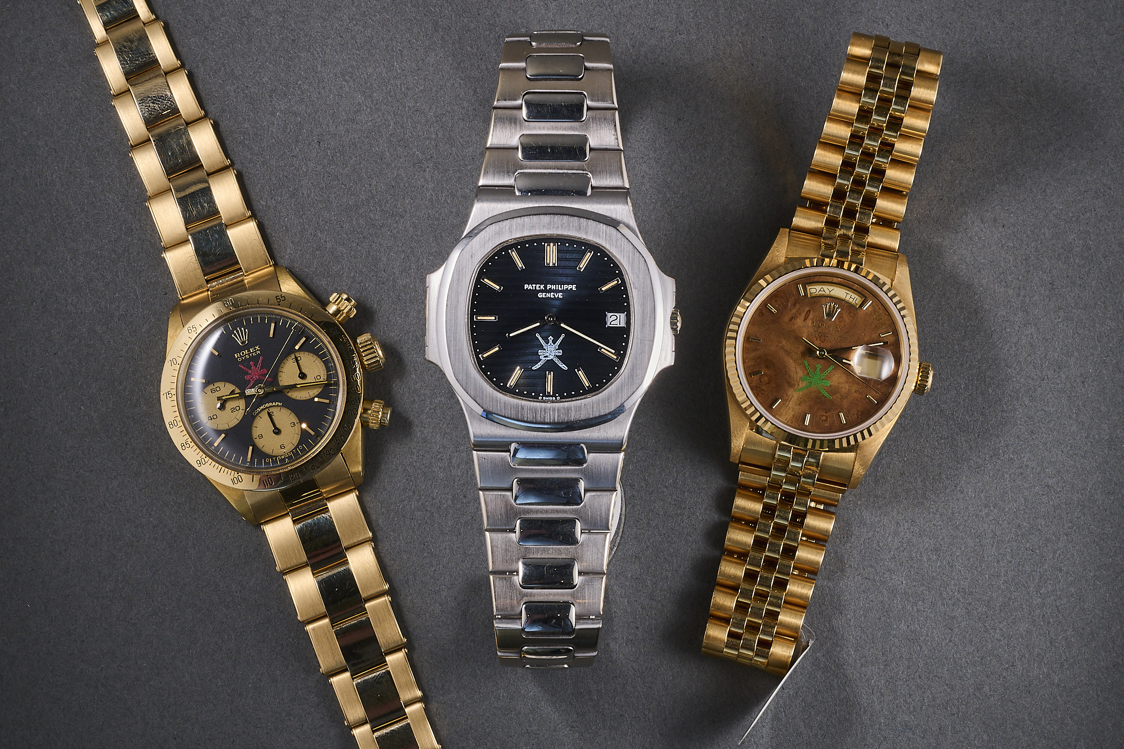 A Khanjar-signed Daytona, Nautilus, and Day-Date