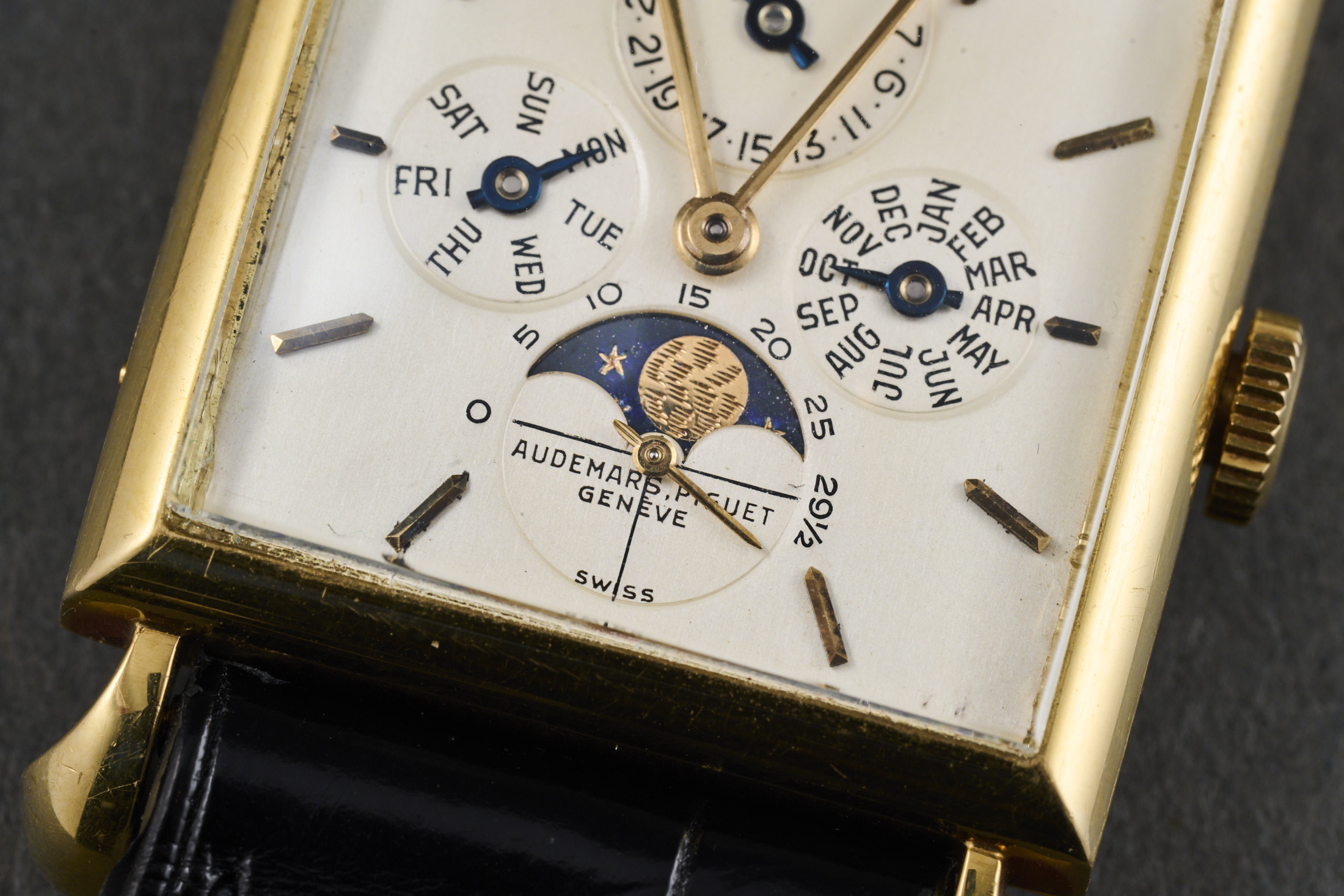 Rectangular AP Calendar watch moonphase