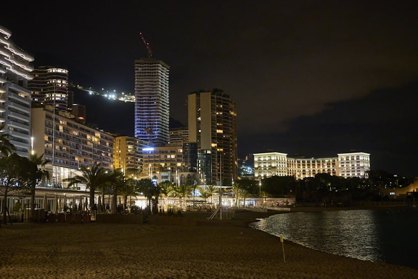 Beach in Monaco at Night