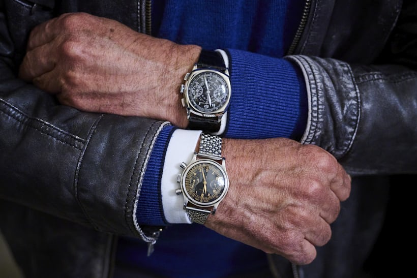 Italian collector with Longines and Universal Chronograph