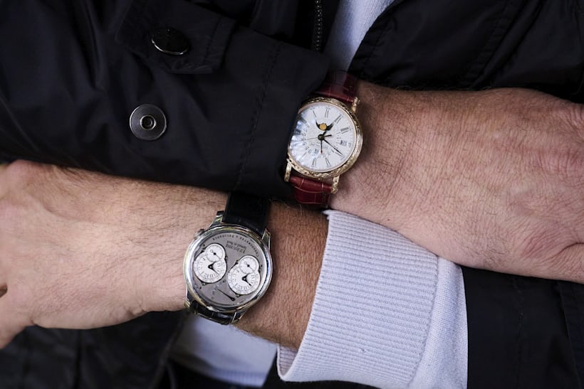 Double wristing journe and patek