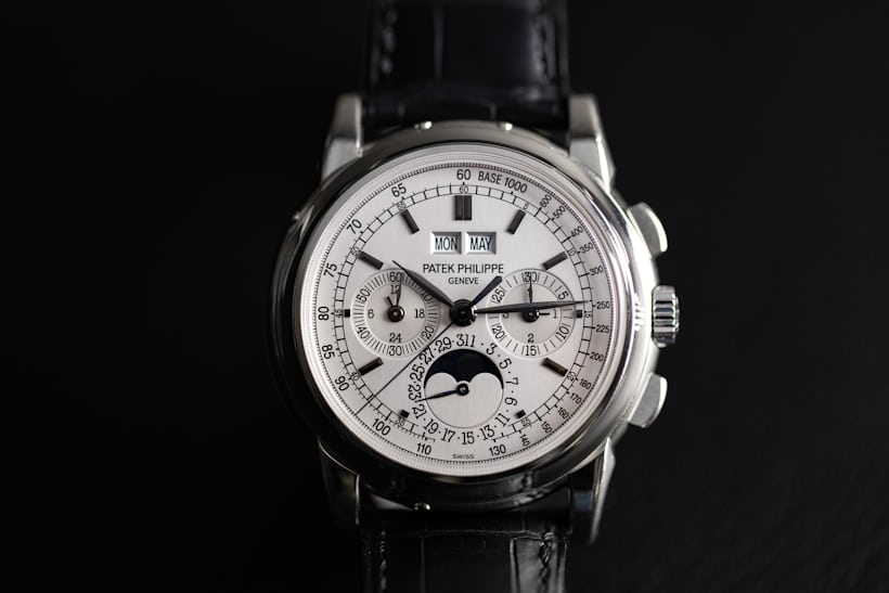 The dial of a Patek Philippe reference 5970G