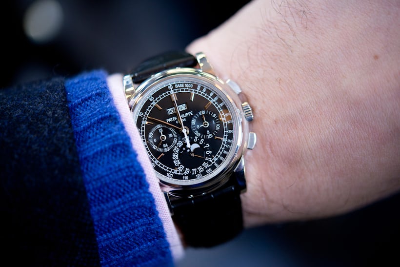 The Patek Philippe reference 5970P on the wrist