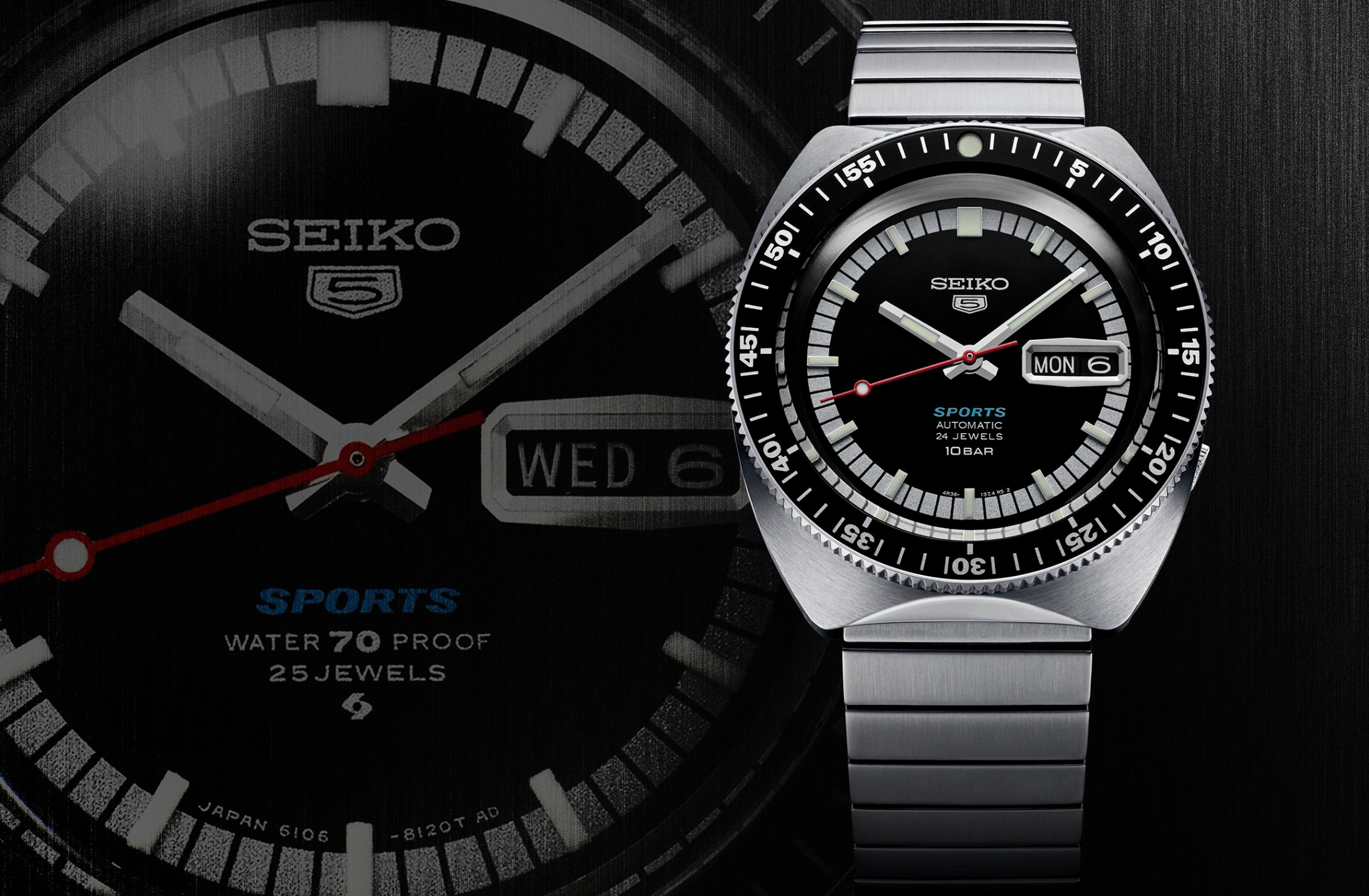 SEIKO 【ジャンク品】セイコー SEIKO 5スポーツ デイデイト6106-8120 腕時計 自動巻き