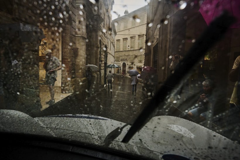 Rain on street