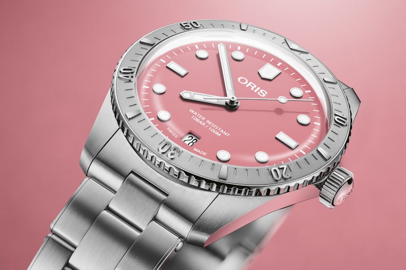 The Oris Divers Sixty-Five Cotton Candy Pink