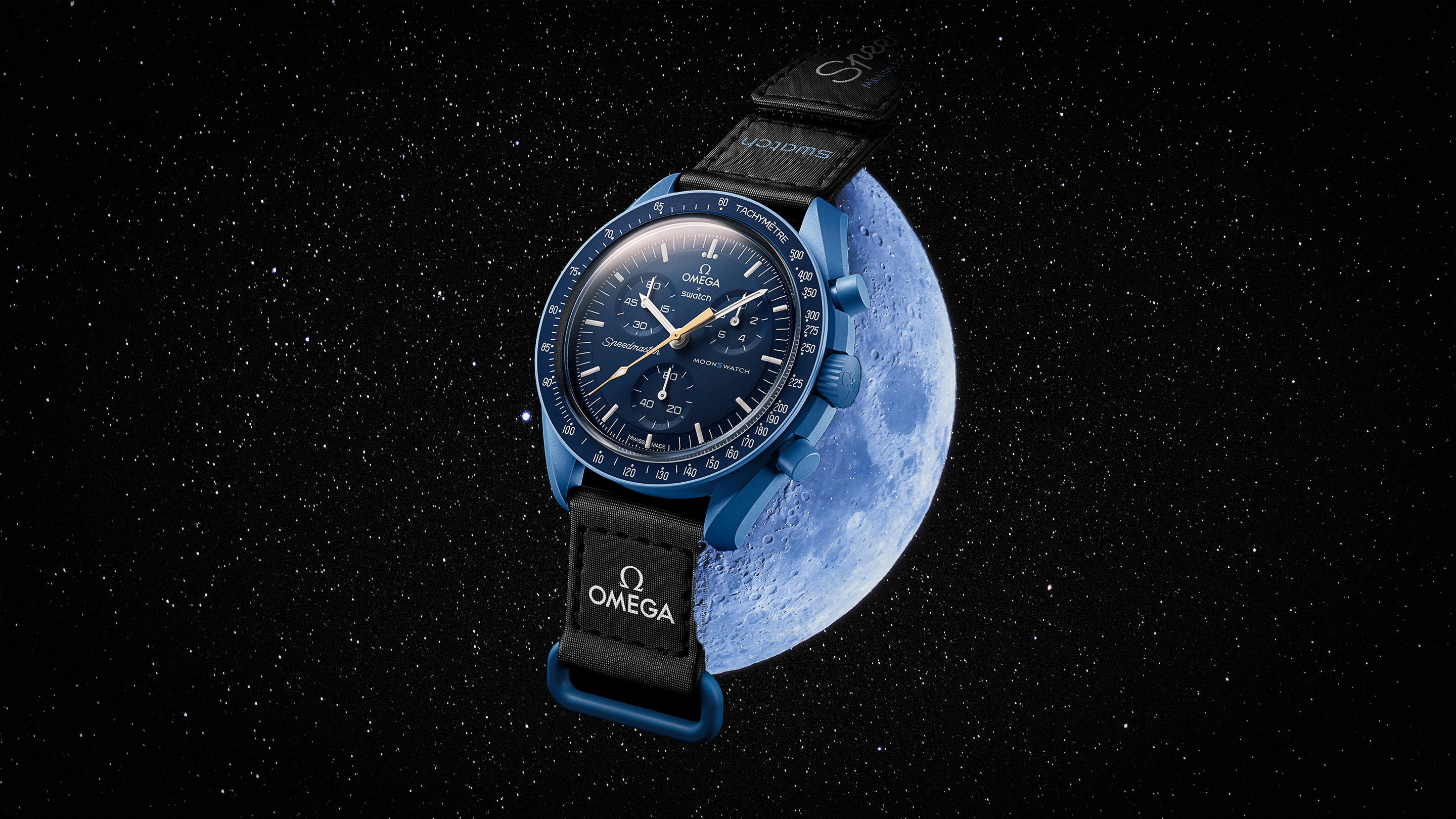 OMEGA Mission to Neptune Moonshinegoldスウォッチ - 腕時計(アナログ)