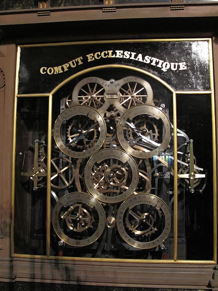 Strasbourg clock computus mechanism
