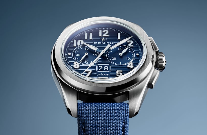 zenith pilot big date flyback boutique only blue dial