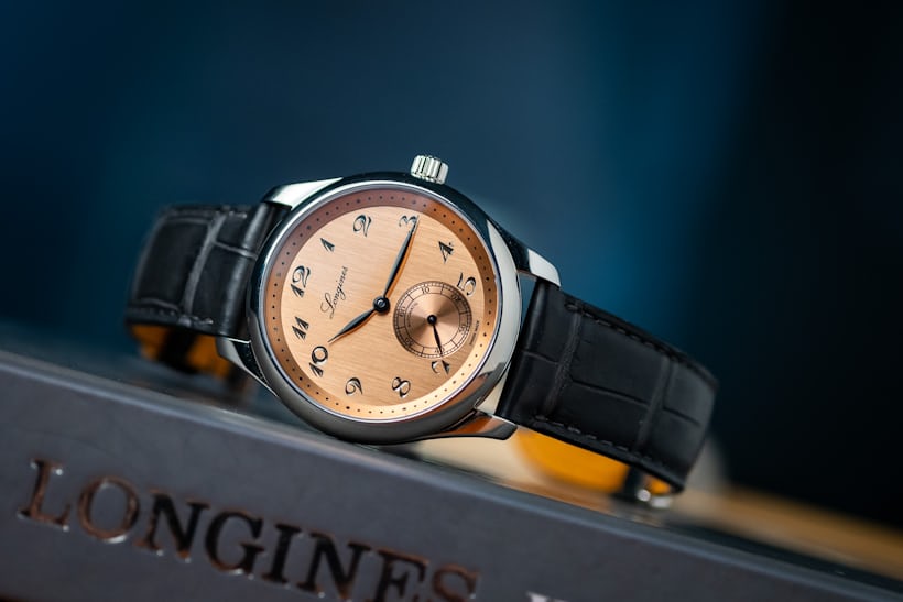 longines small seconds salmon dial