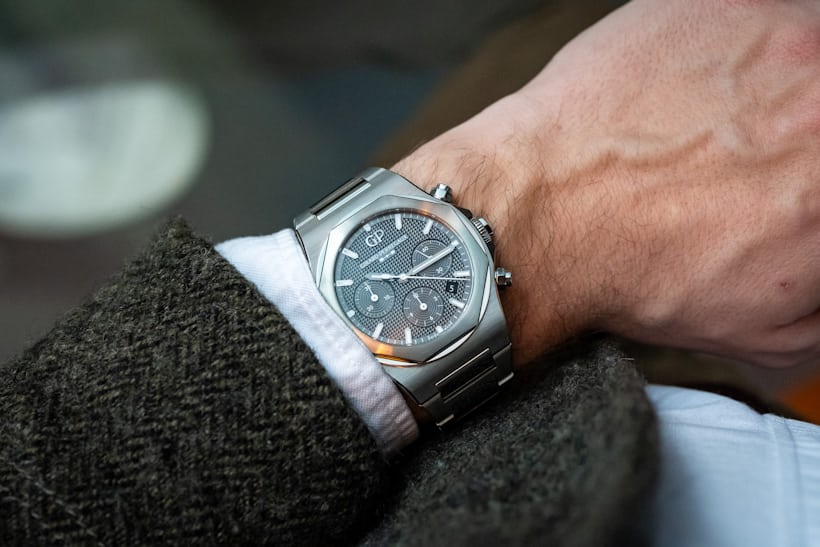 girard perregaux titanium chronograph laureato wrist shot
