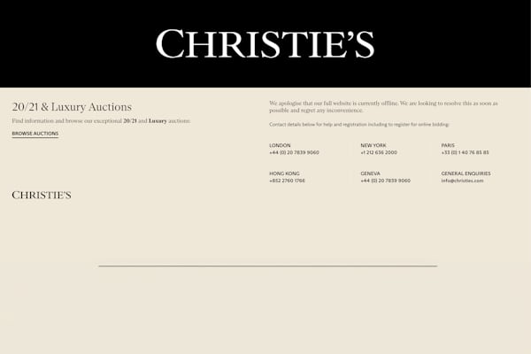 Christie's Website on Monday