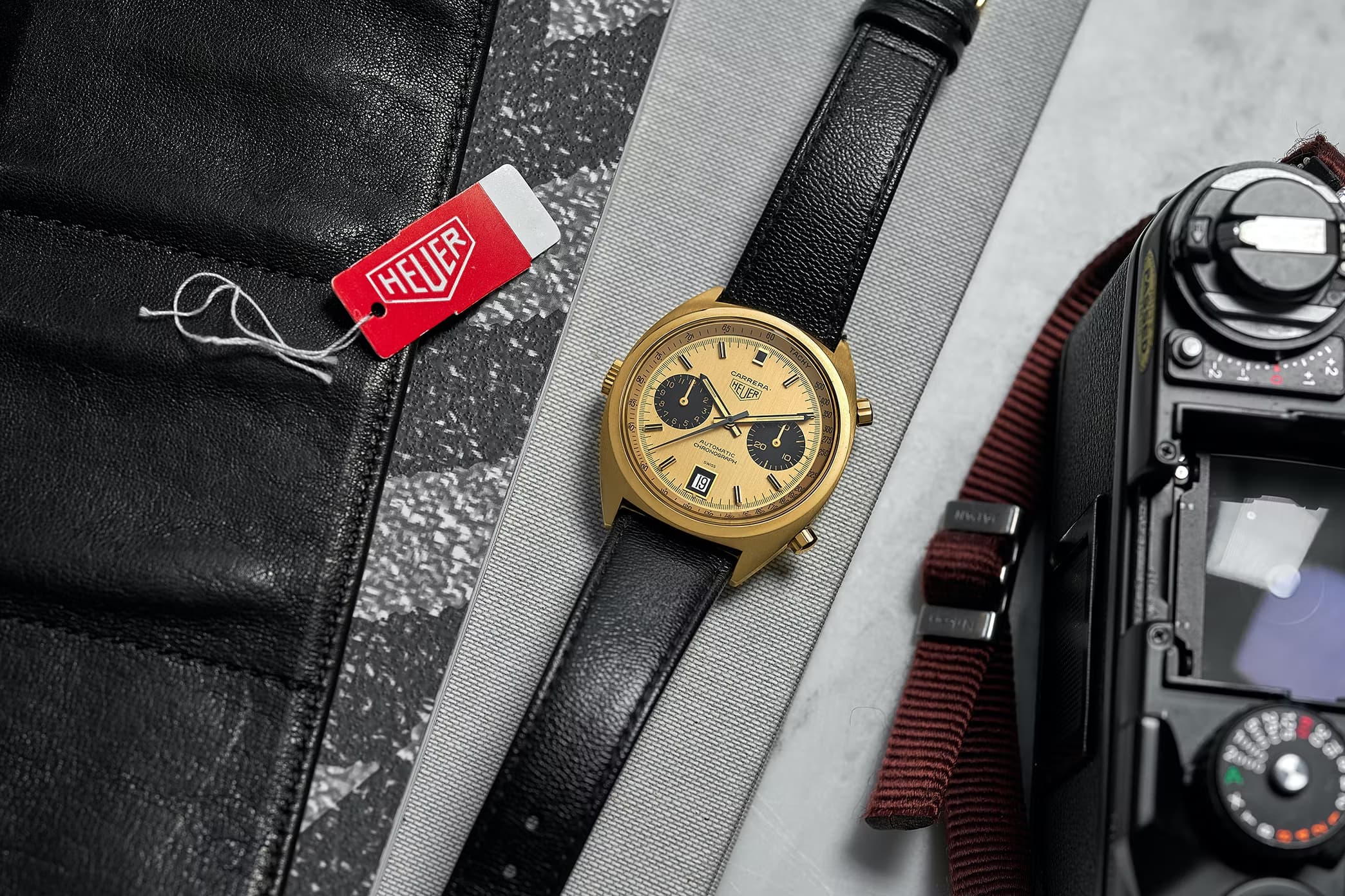 A 1970s Heuer Carrera 'Ferrari' Ref. 1158CHN In 18k Yellow Gold