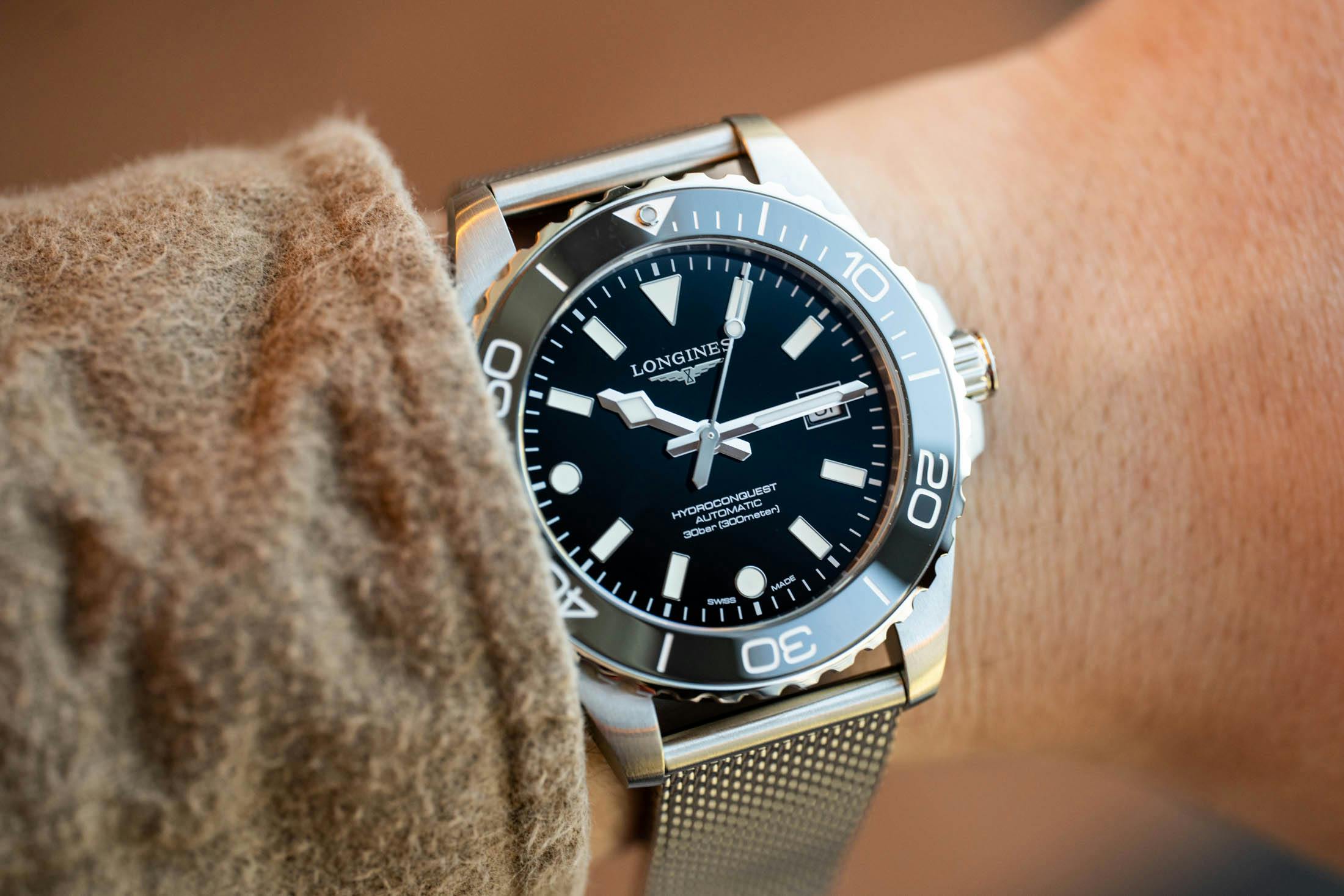 Longines Hydoconquest Wristshot of Mesh