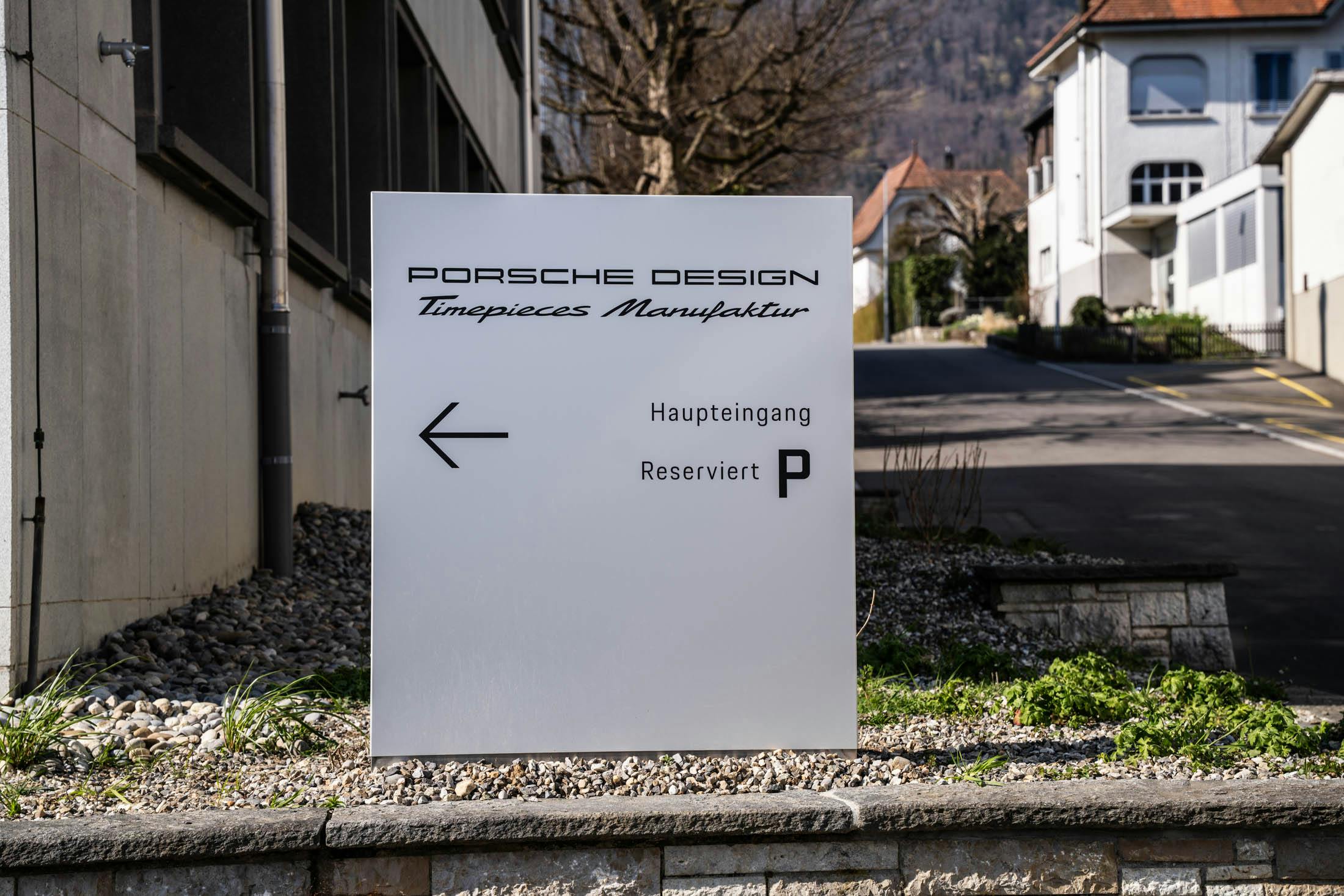 Porsche Design Factory Opening Parking Sign