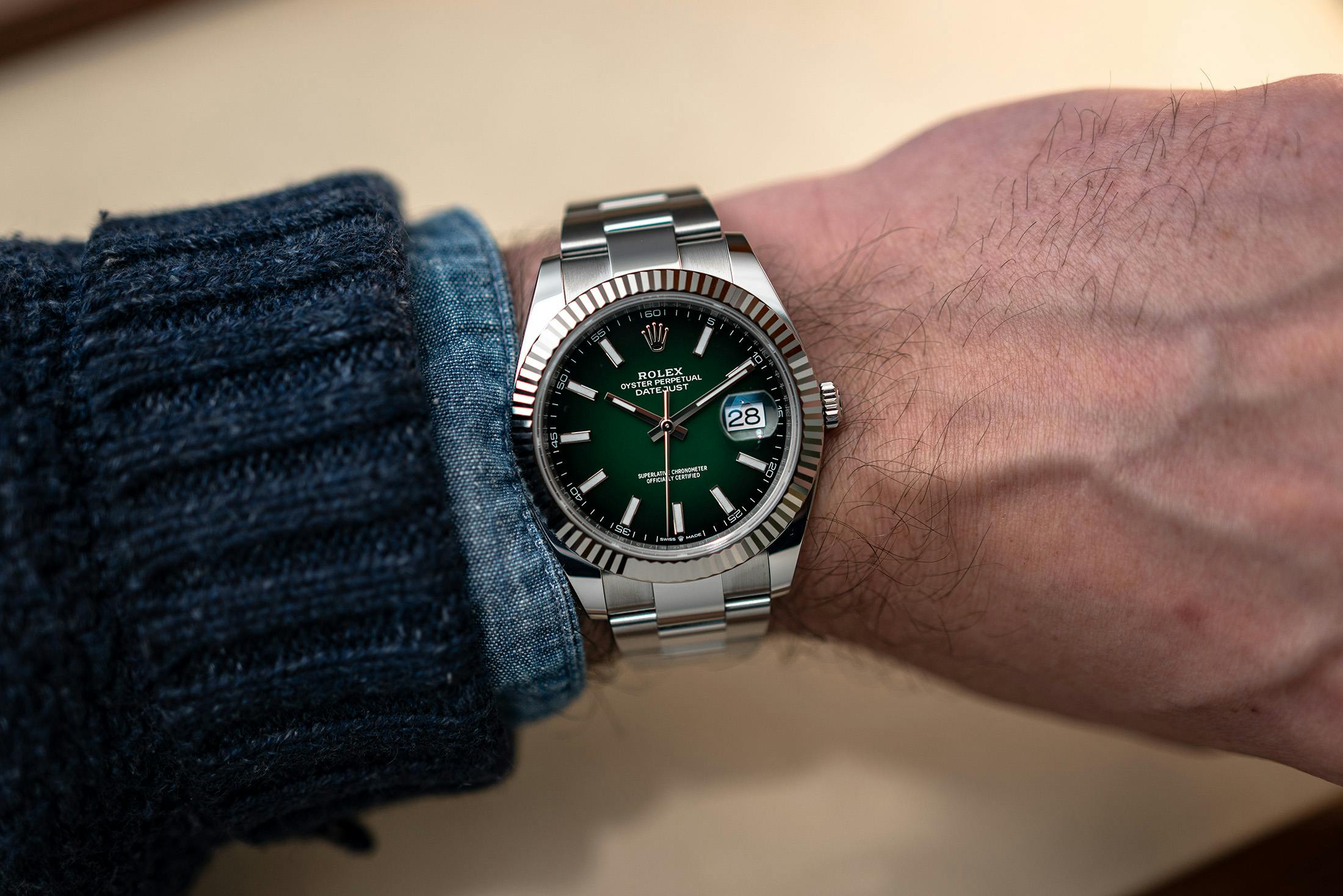The Rolex Oyster Perpetual Datejust 41 Ombré Lacquer Green Dial