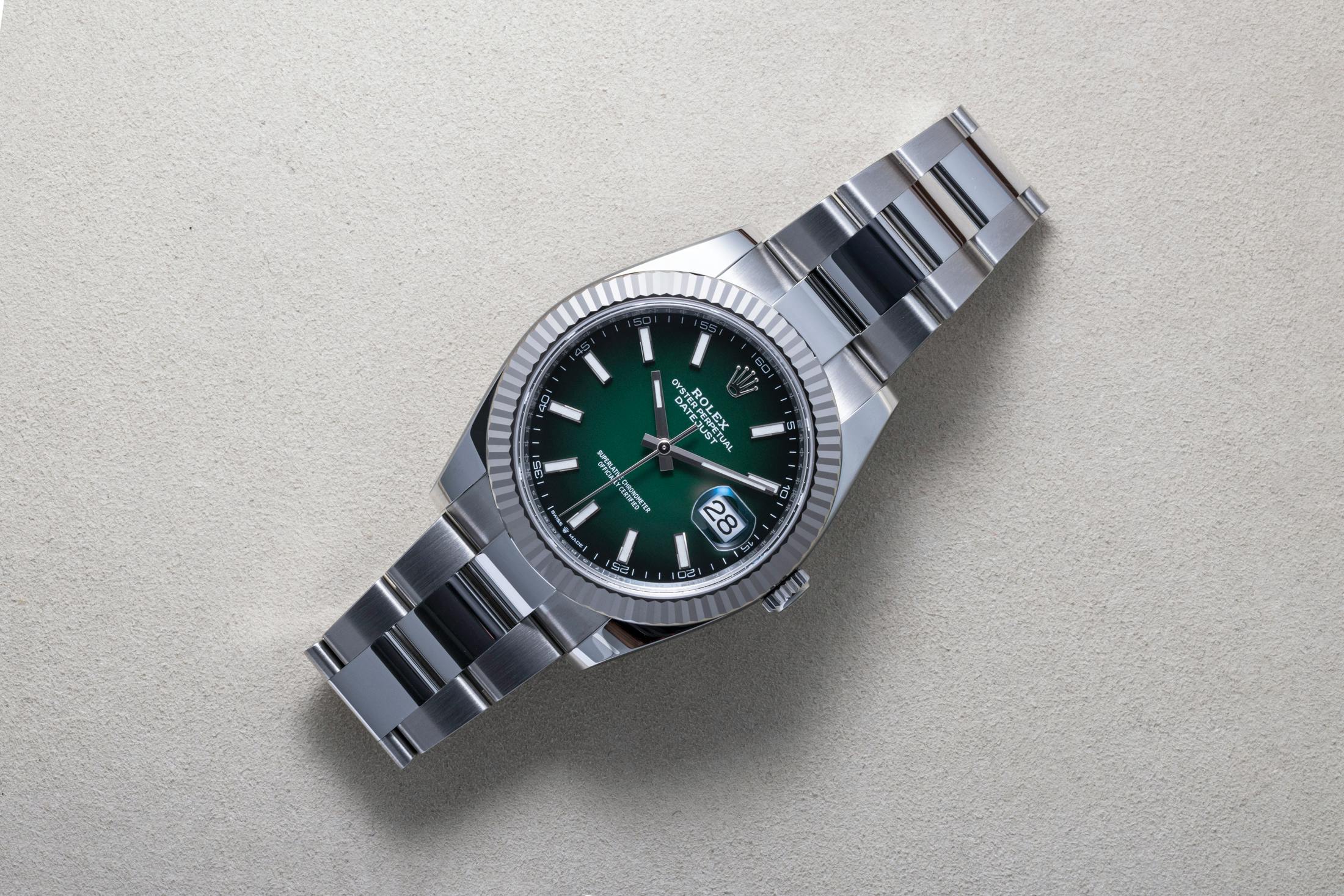 The Rolex Oyster Perpetual Datejust 41 Ombré Lacquer Green Dial