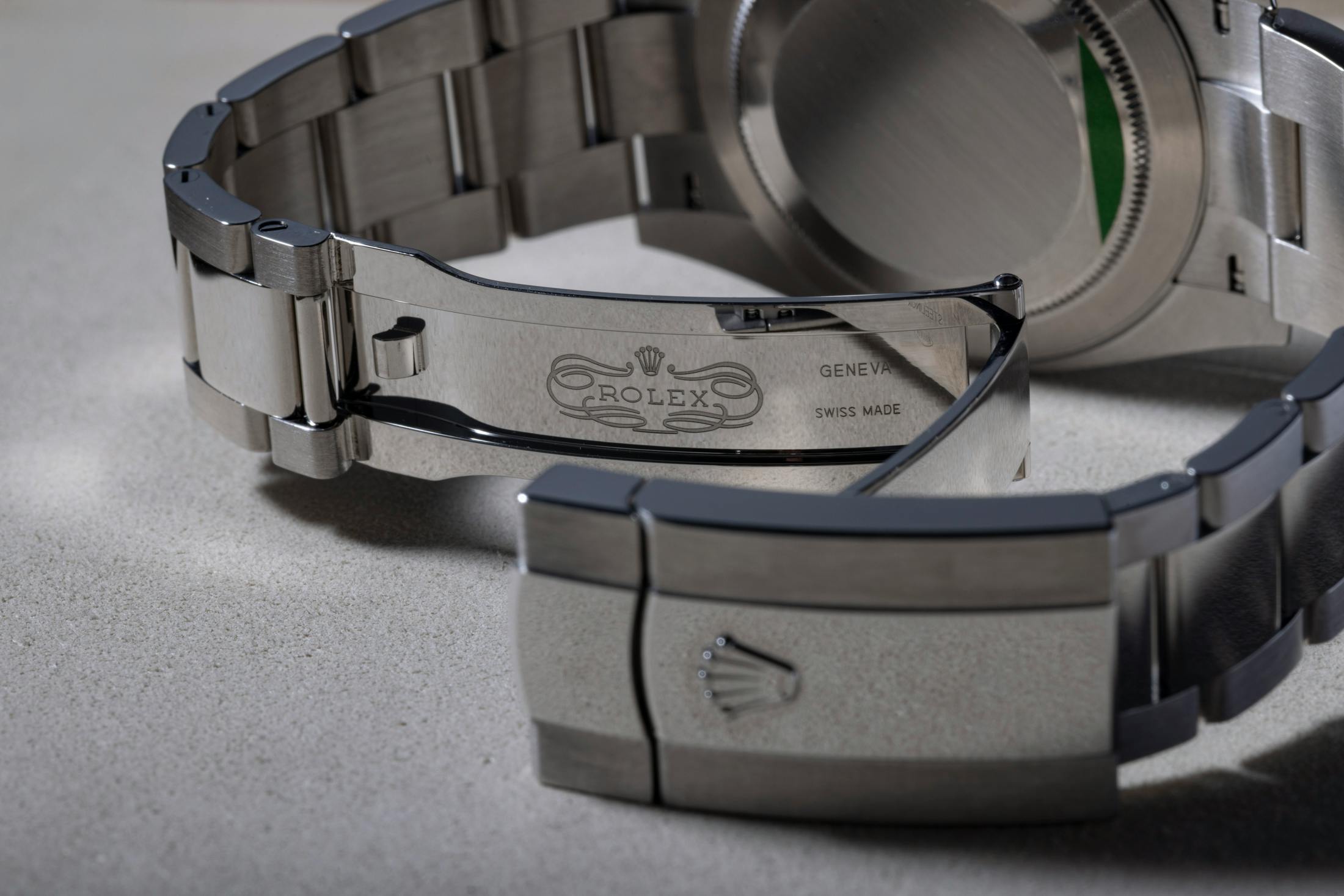 This is a Rolex Datejust in its most muscular form. The dial is profound, commanding close inspection. The green lacquer ombré effect forces consideration of the artistic vision of both the Rolex designers, conceiving the novel expression of the company's