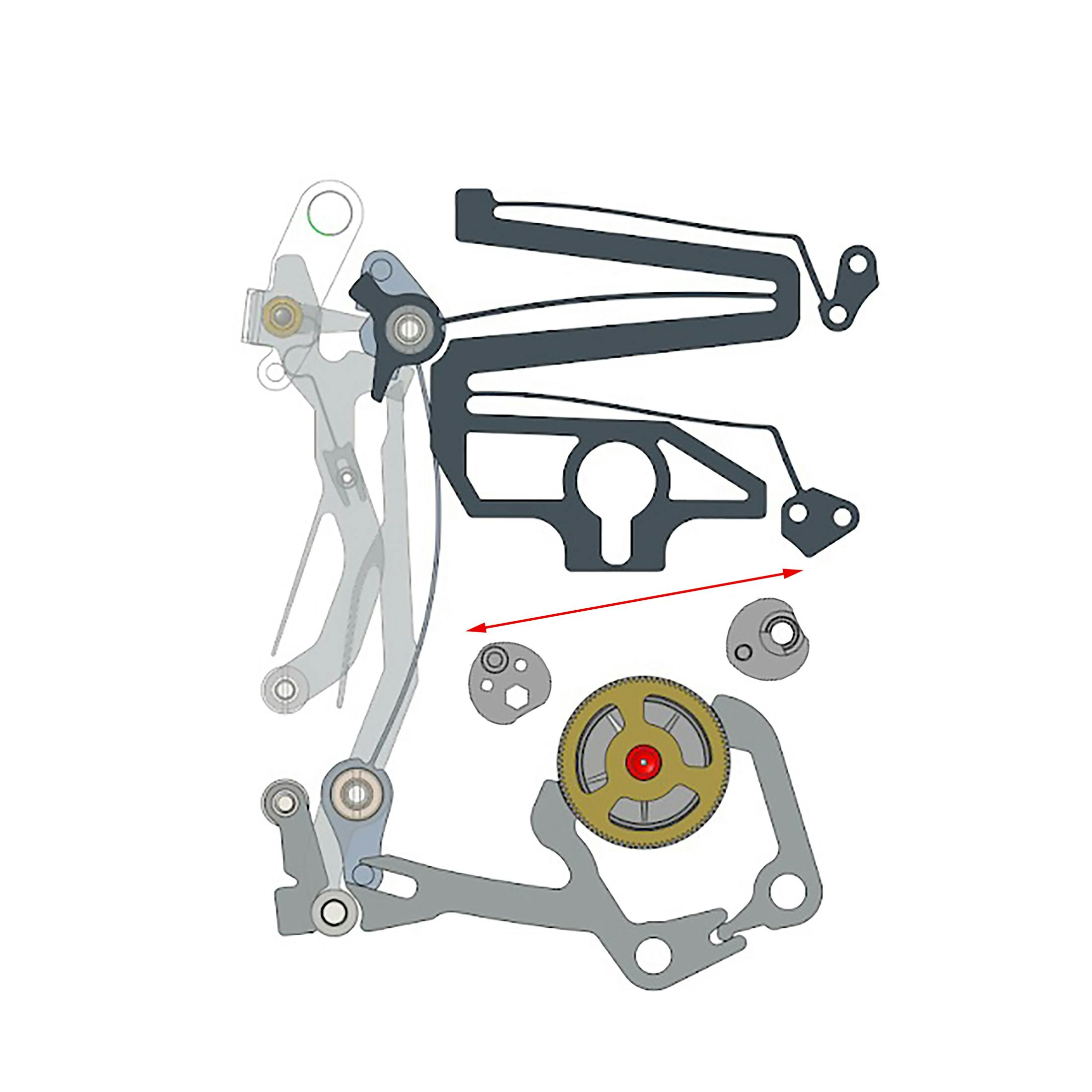 Chronograph with cams offset.