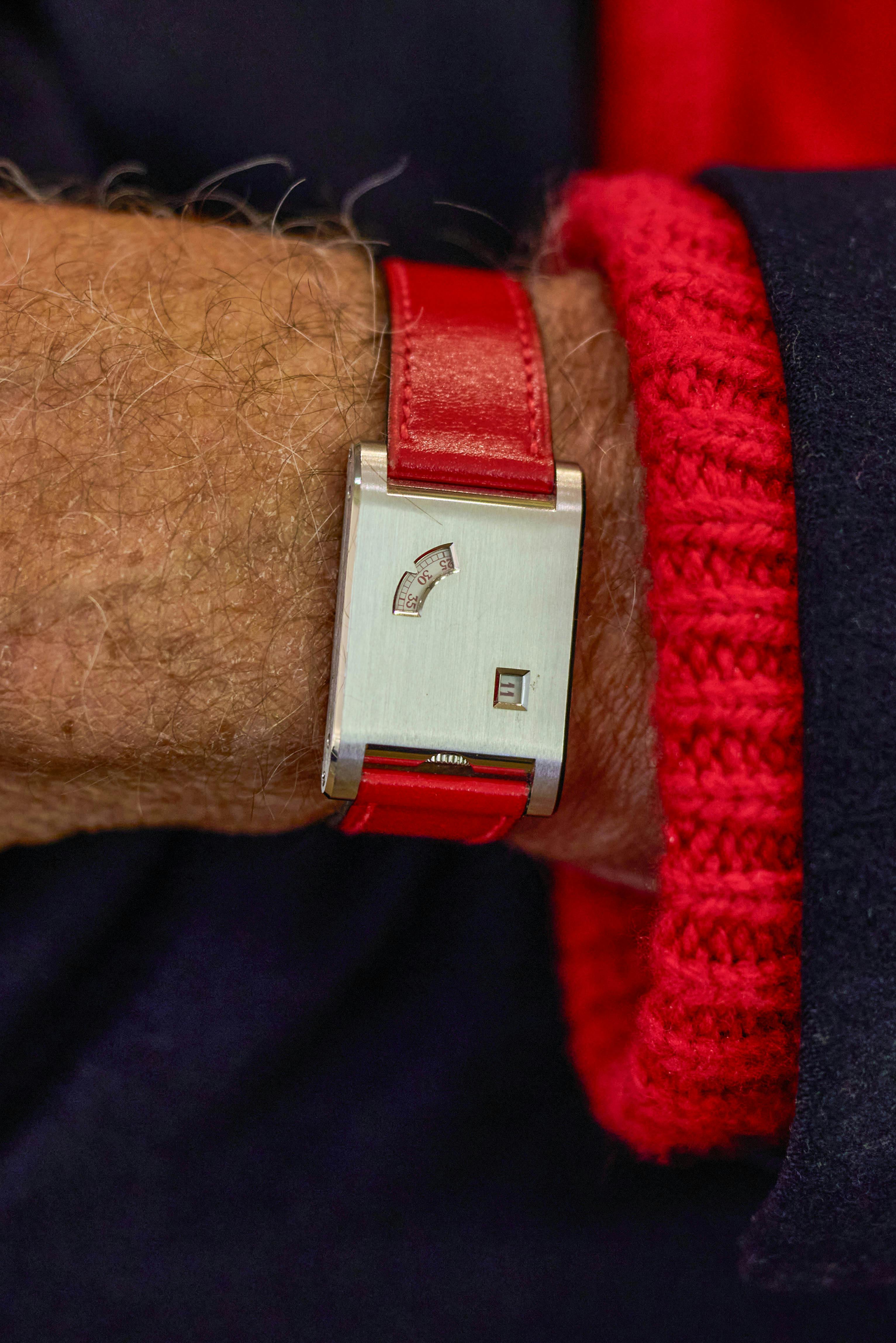Cartier Privé Tank à Guichets Oblique in Platinum.