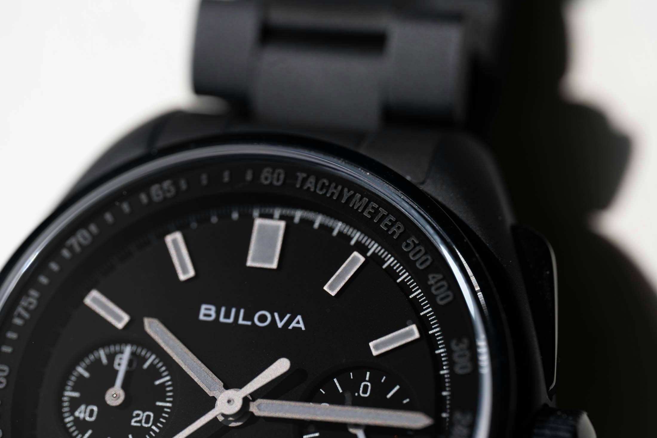 Bulova Lunar Pilot Black Hole Tachymeter Macro