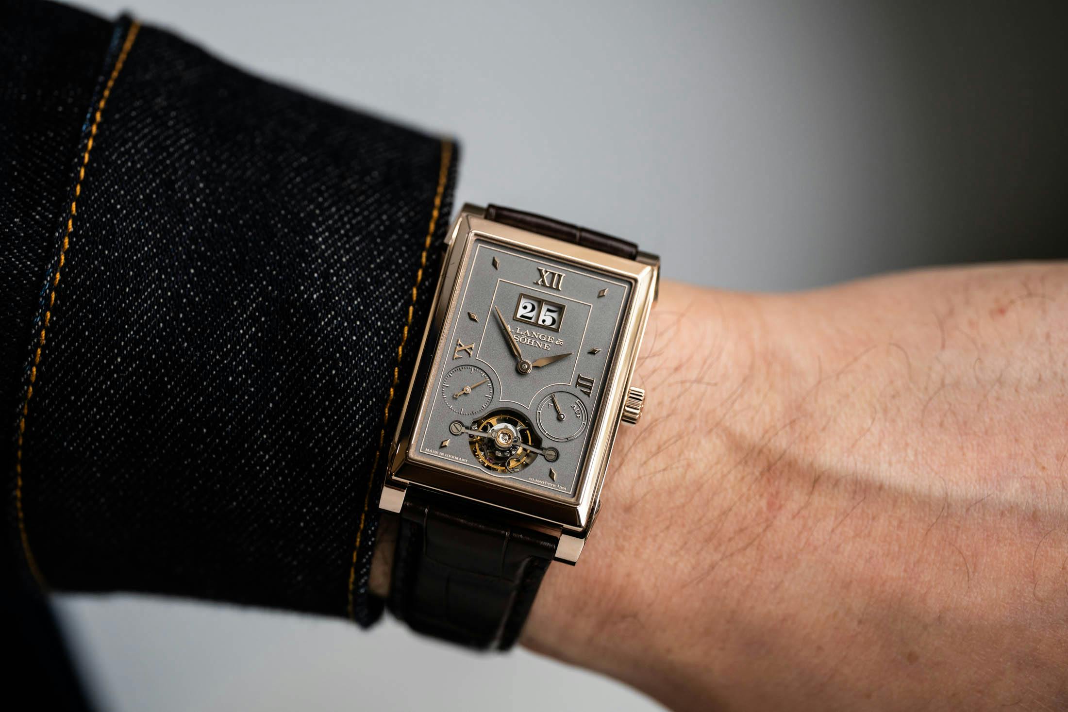 Lange Cabaret Tourbillon Honeygold Wristshot