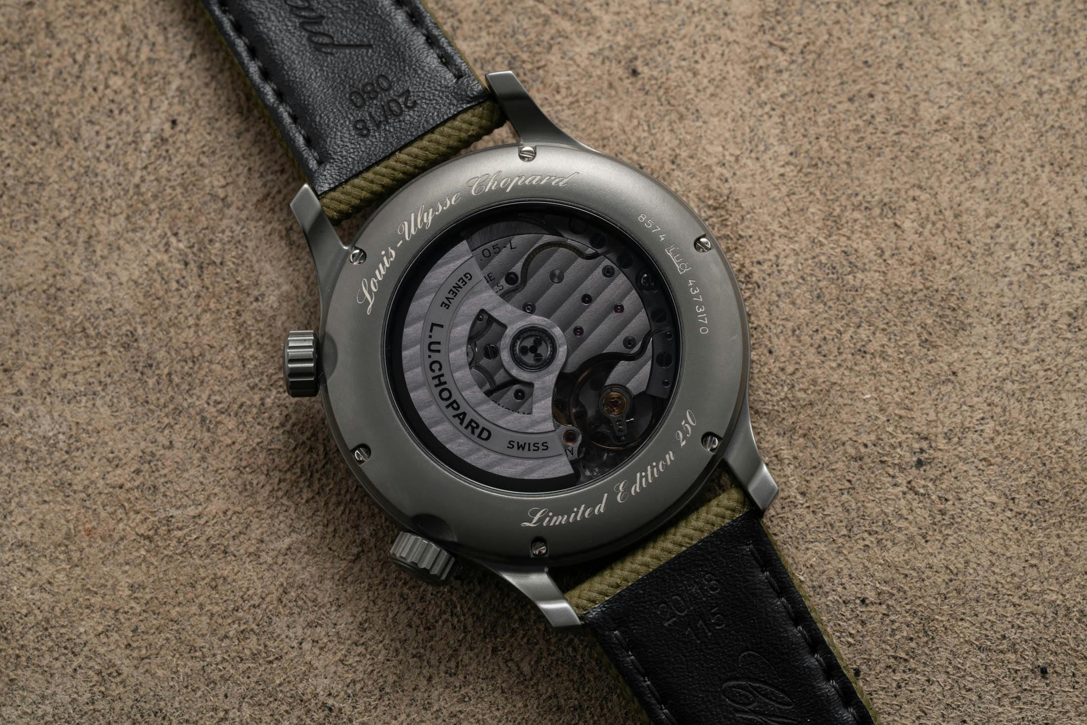 LUC Chopard Time Traveler One Khaki Caseback