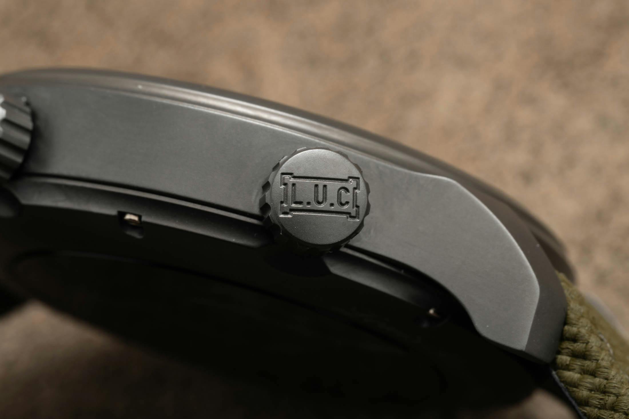LUC Chopard Time Traveler One Khaki Crown Macro