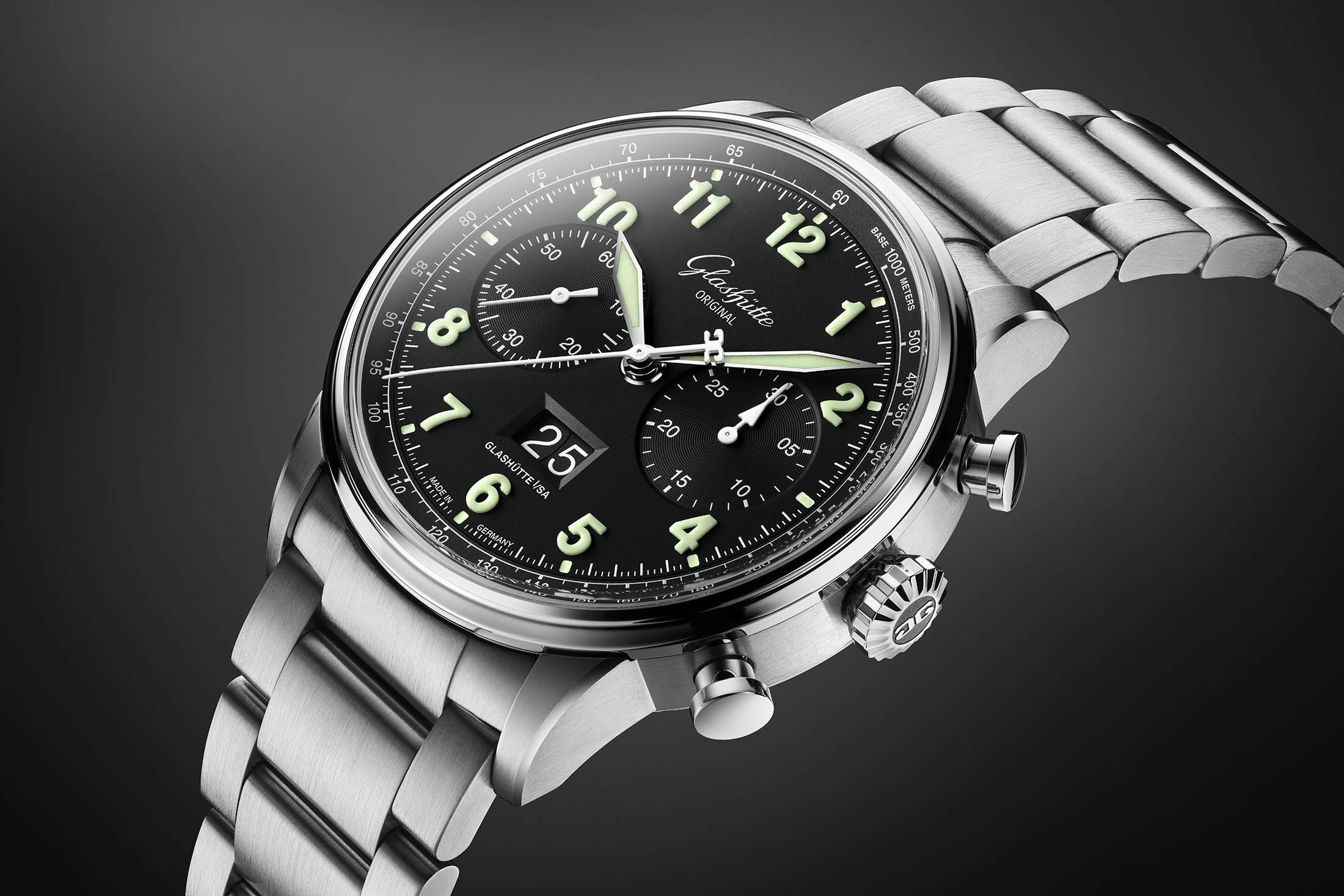 Glashütte Original Senator Chronograph Navigator Bracelet Tilted Shot