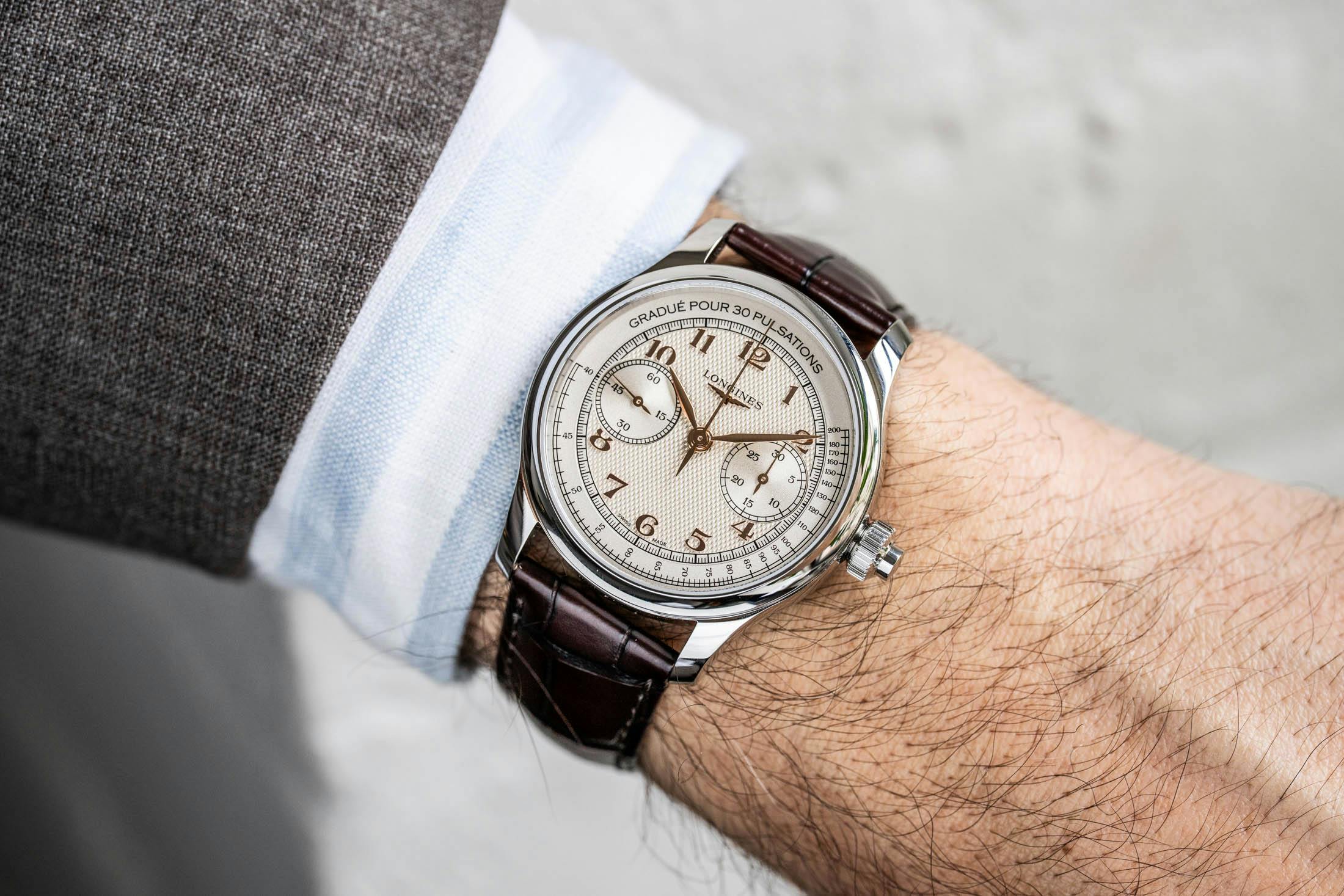 Longines Master Collection Monopusher Silver Wristshot