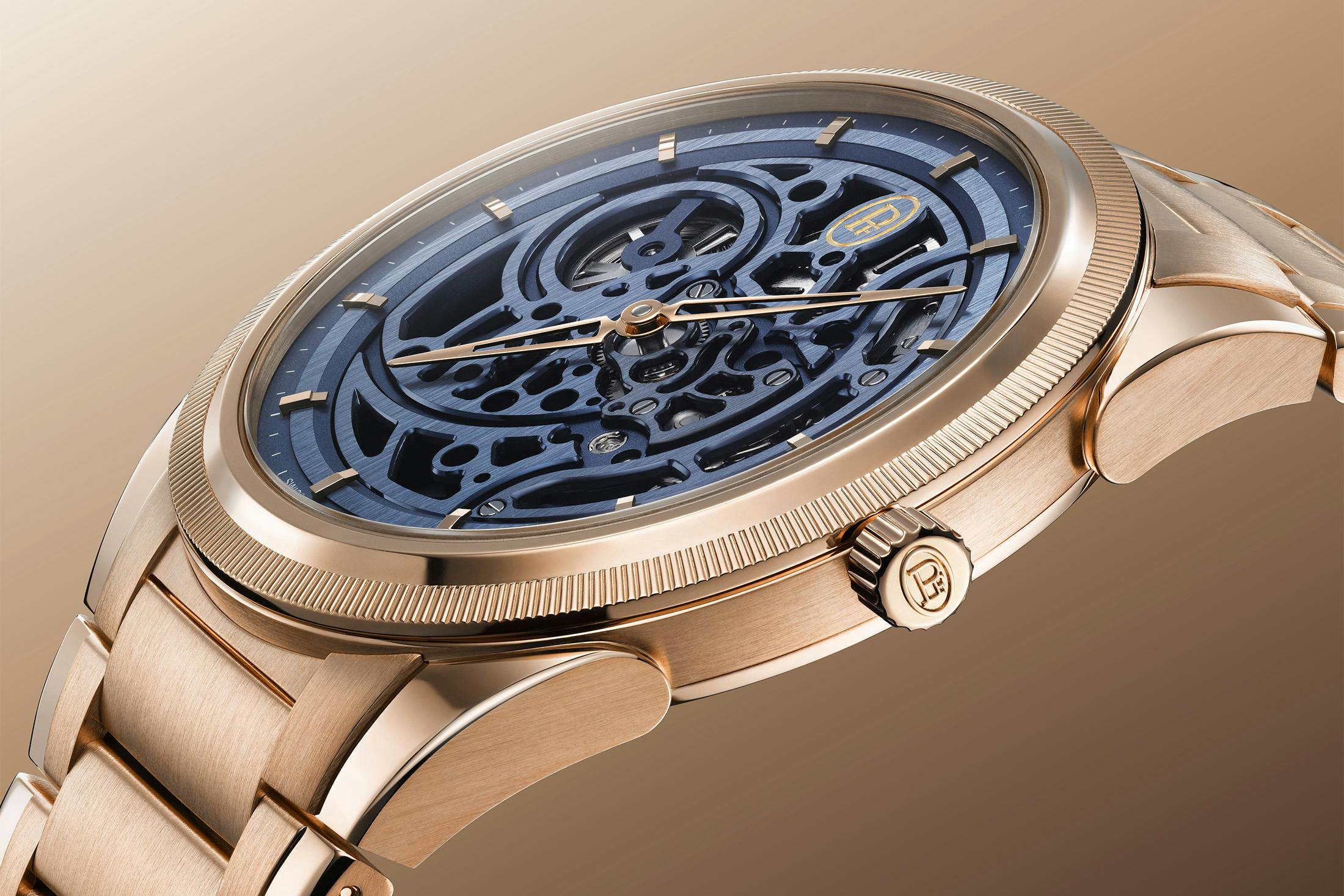 Parmigiani Fleurier Tonda PF Skeleton Rose Gold Milano Blue