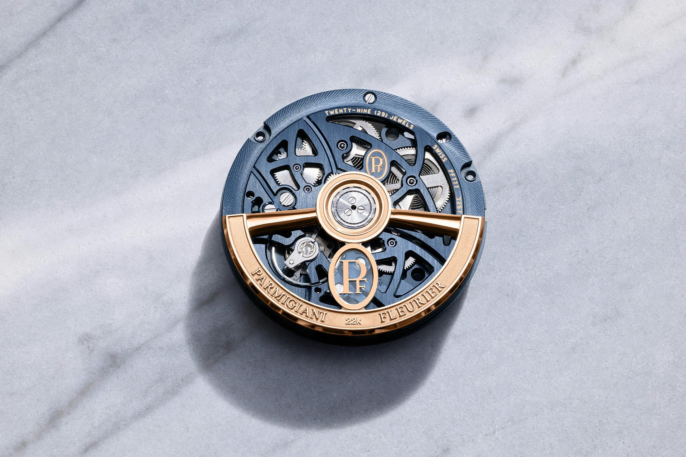 Parmigiani Fleurier Tonda PF Skeleton Rose Gold Milano Blue