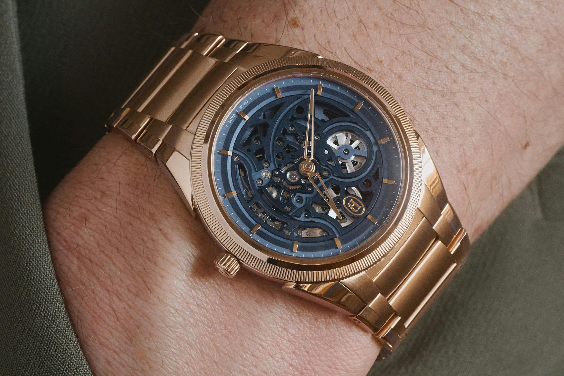 Parmigiani Fleurier Tonda PF Skeleton Rose Gold Milano Blue