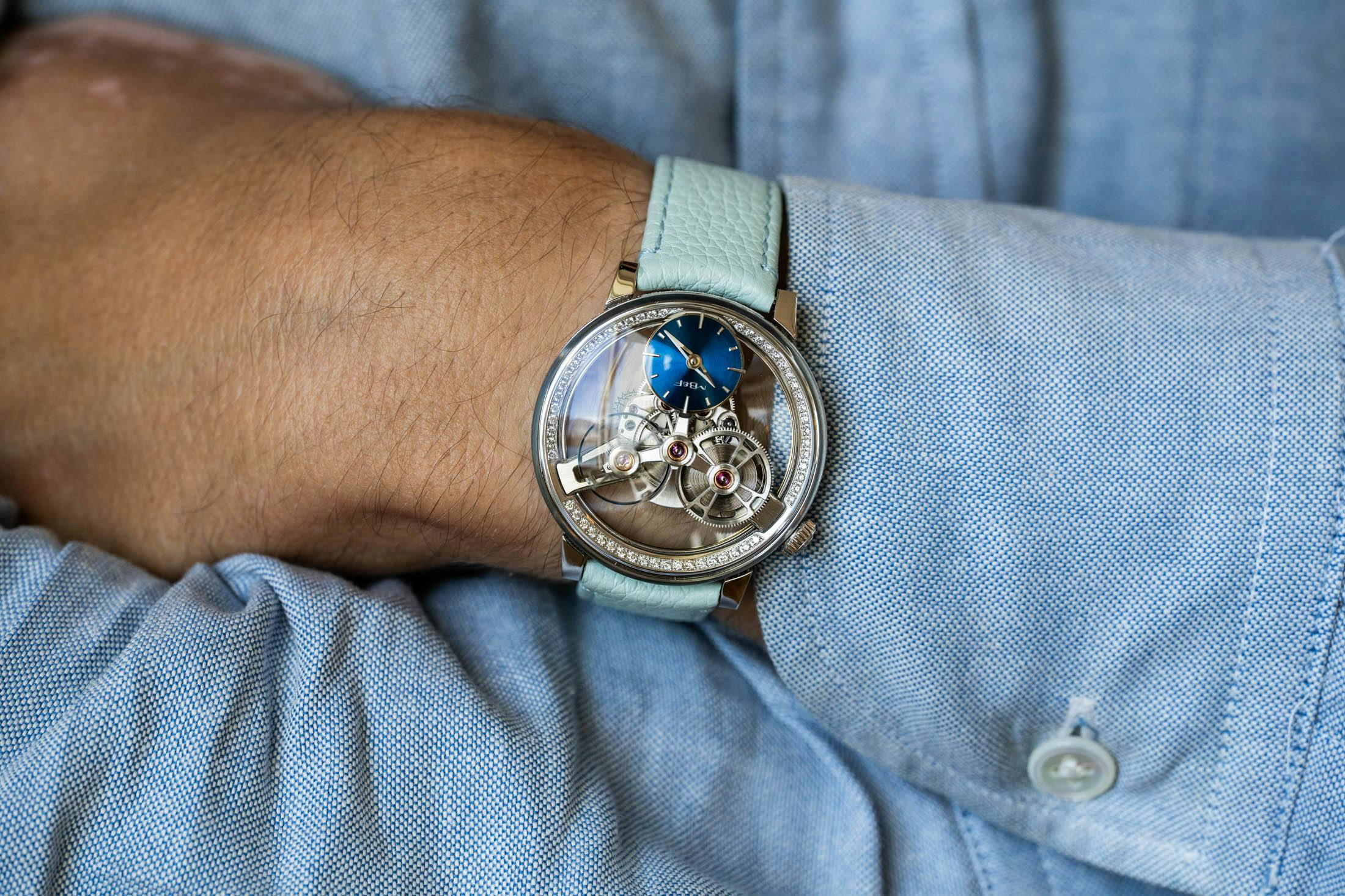 MB&F SP One Pavée Cross Arm Wristshot