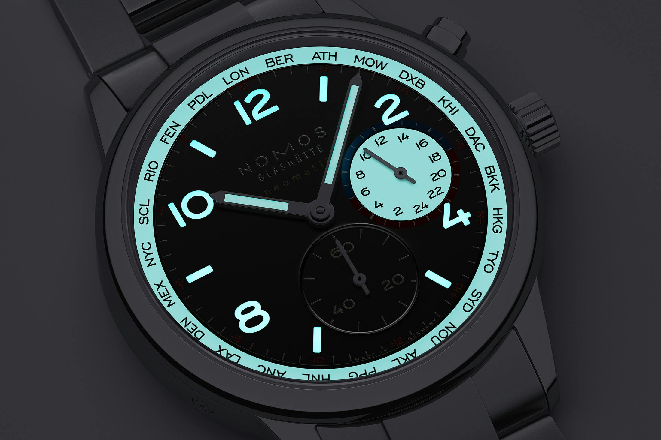 The Nomos Club Sport Neomatik Worldtimer Dark