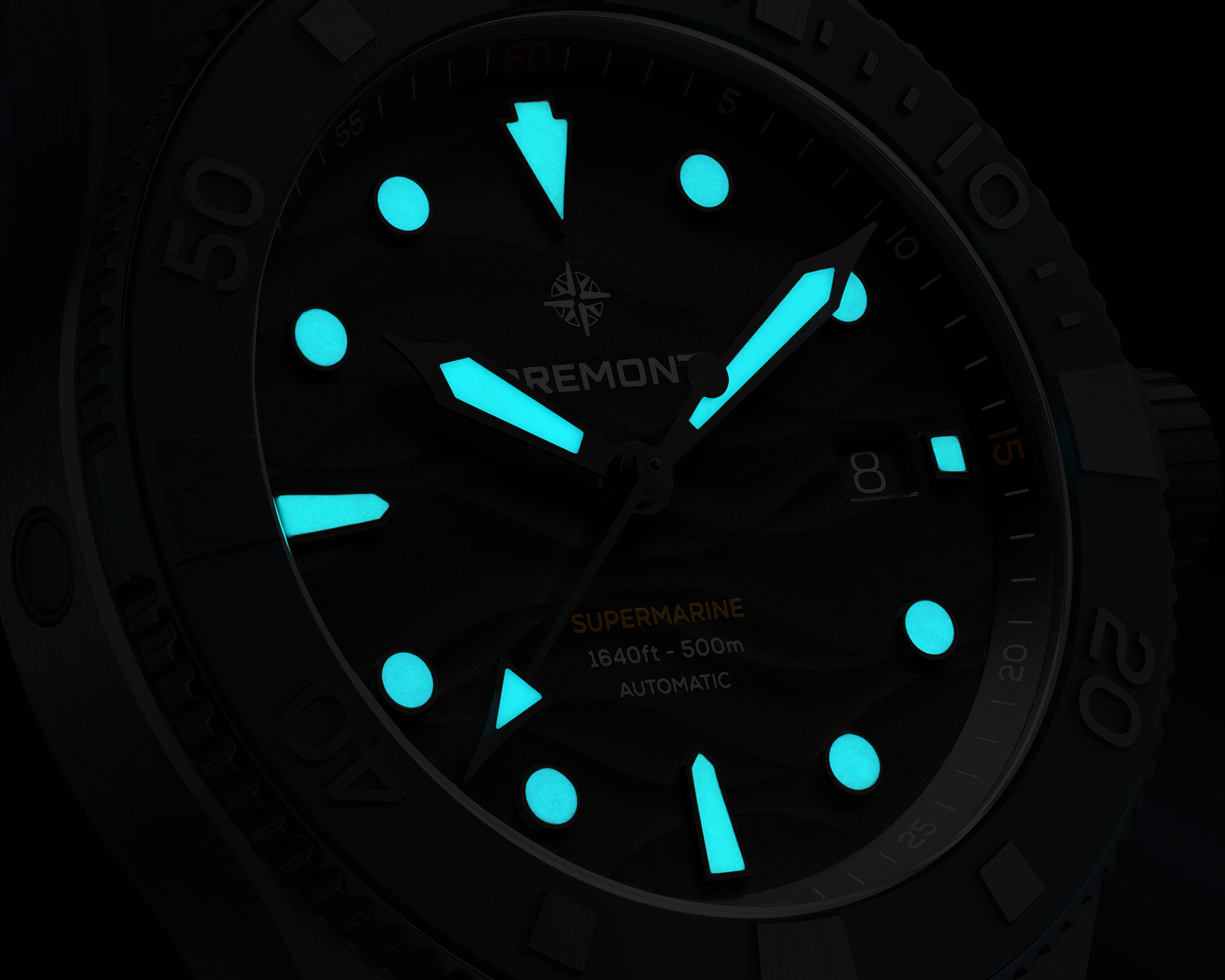 Bremont Supermarine Full Ceramic Deep Blue dial lume