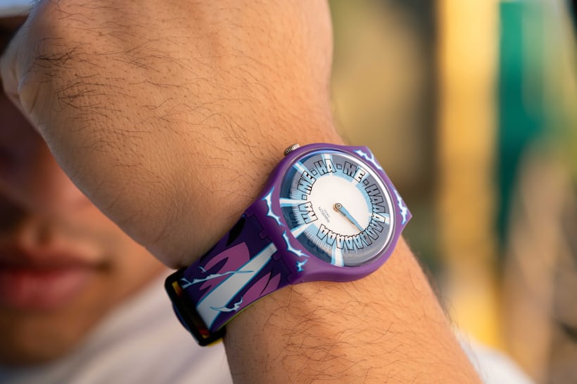 Gohan themed watch on wrist