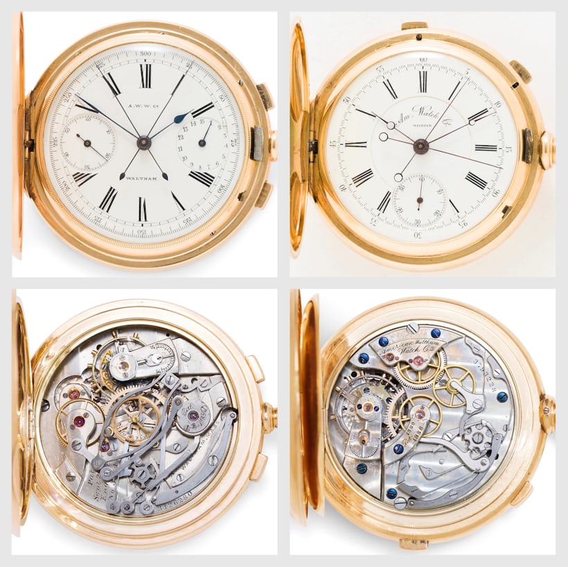 The case and movement of two pocket watches 