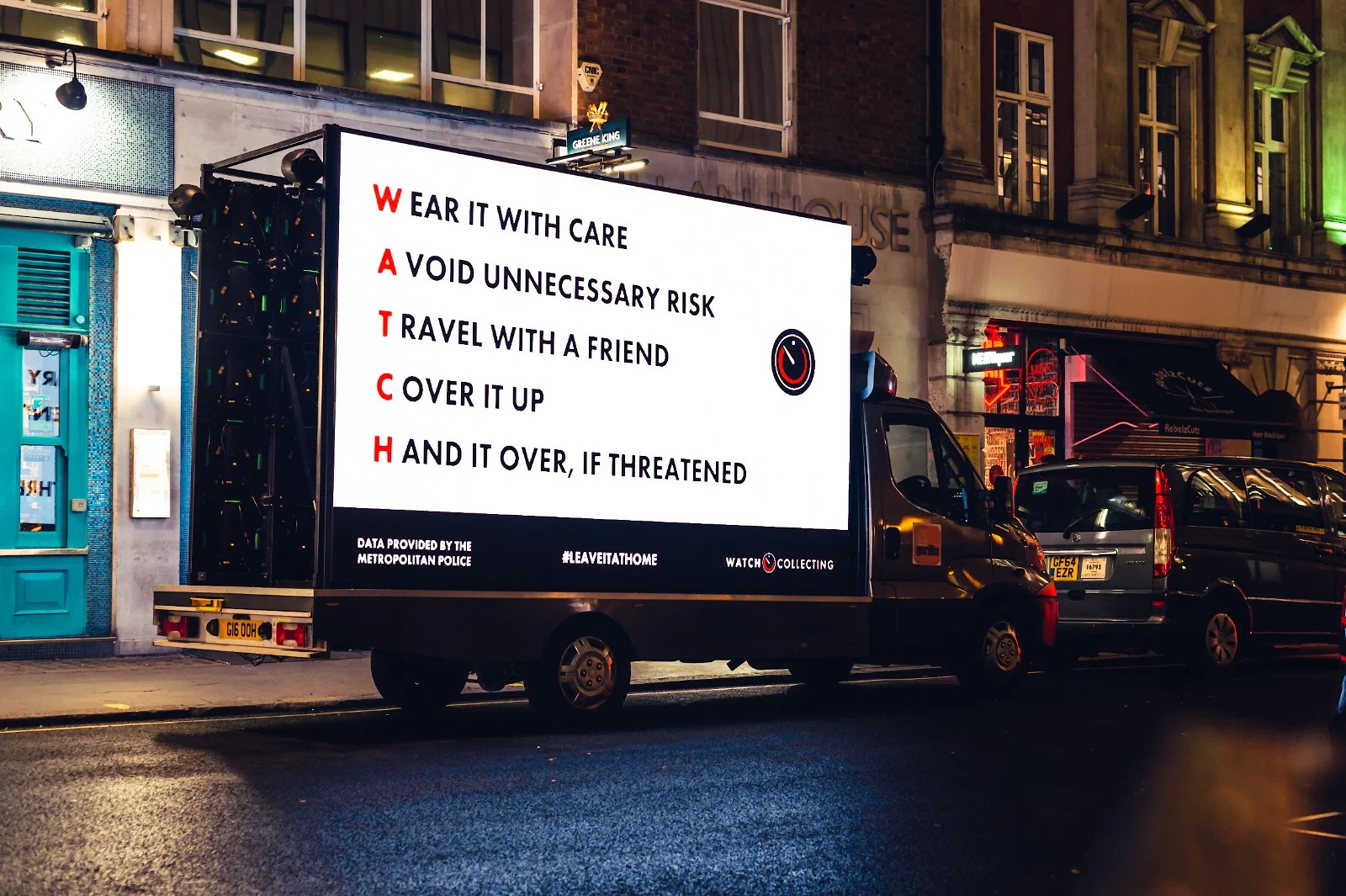 Watch collecting digital billboard 