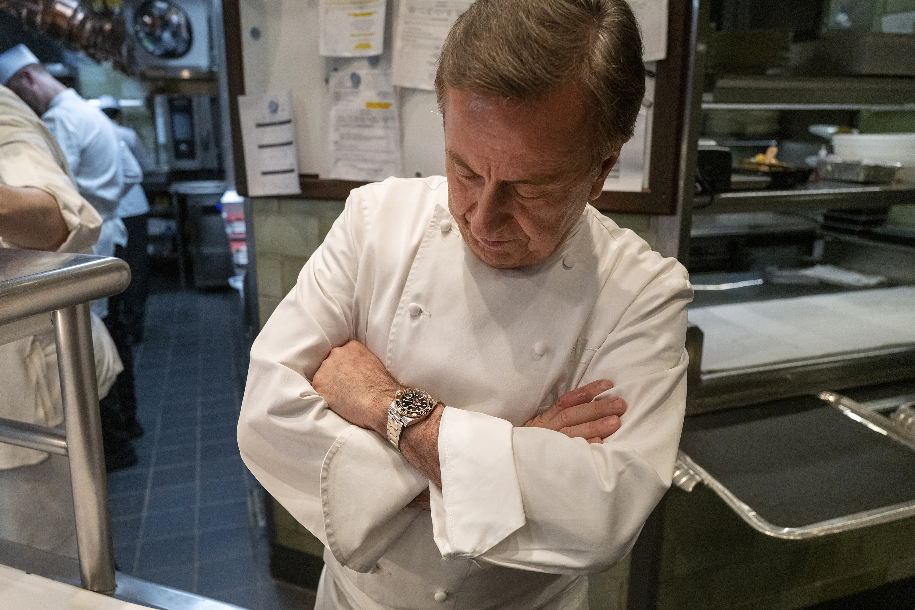 Daniel Boulud wearing his Rolex GMT-Master II Root Beer