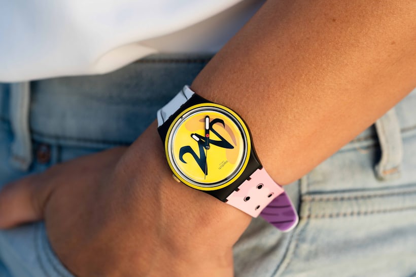 Majin Buu themed watch on wrist